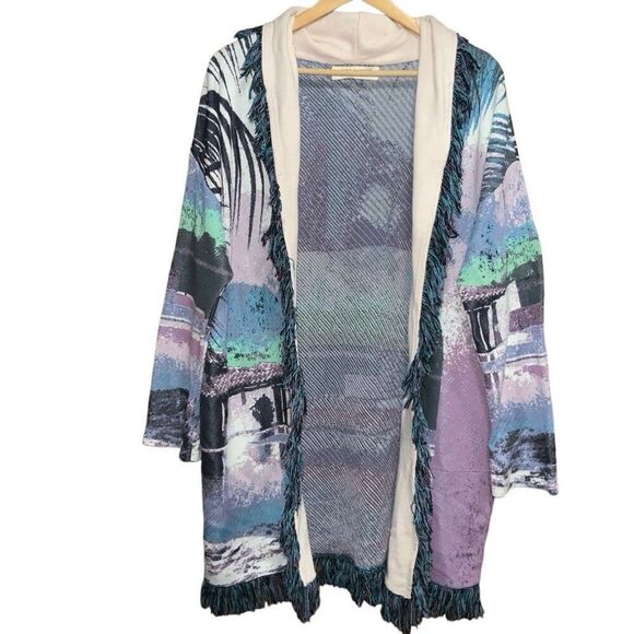 Aldo Martins Moira Fringed Cardigan Sweater Anthropologie Boho - Picture 5 of 11